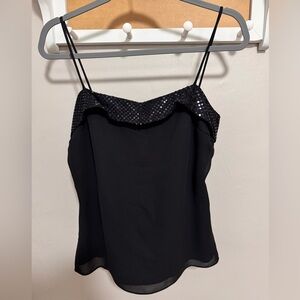 Chic Black Sequin Camisole Top